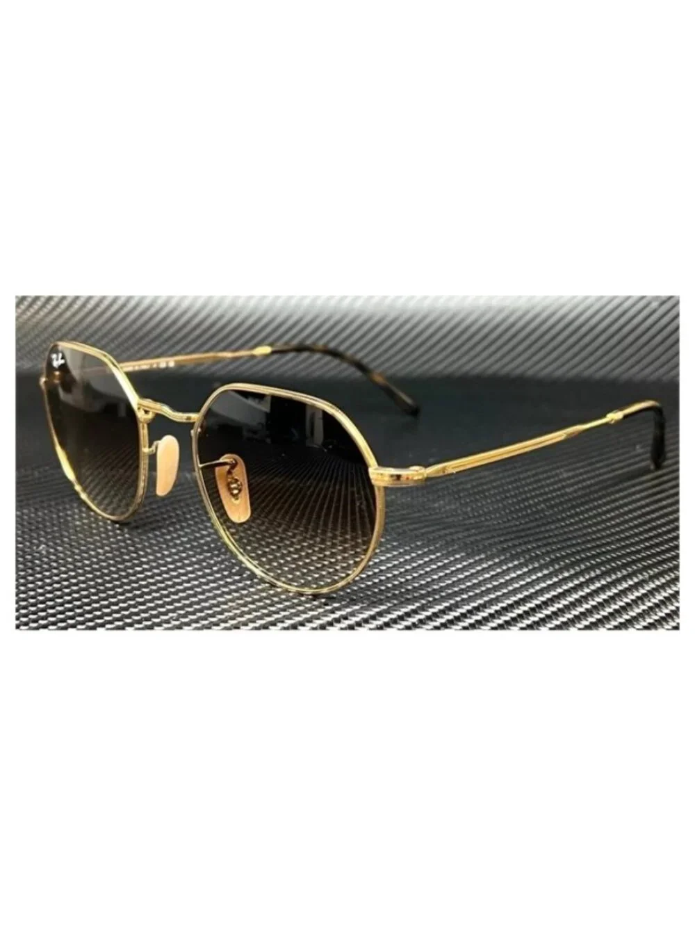 New Ray-Ban Men  Gold Sunglasses  55- 20- 145